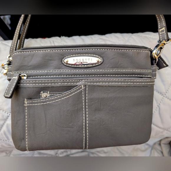Rosetti Crossbody purse, Grey Silver hardware Anita Sling bag lightweight. - Picture 2 of 14